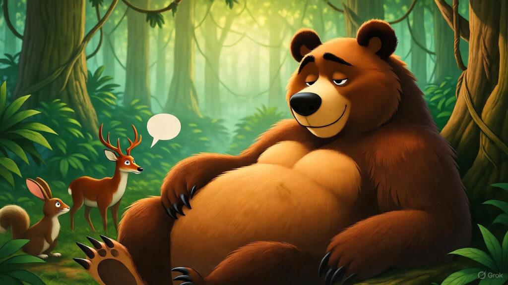 The Lazy Bear in the Woods