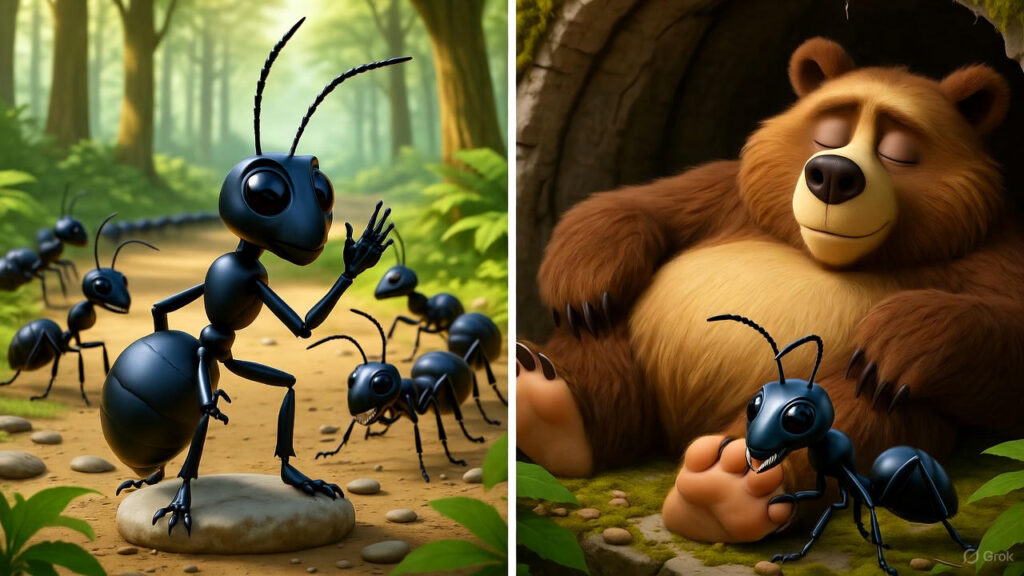 The Ants March to Bruno's Cave