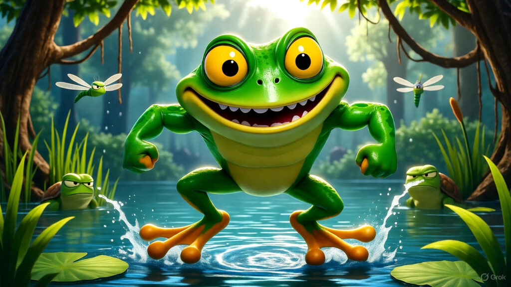The Boastful Frog by the Lake