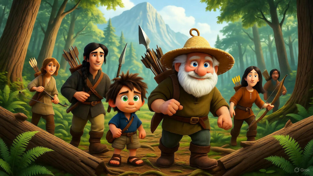 Villagers Hunting in the Forest