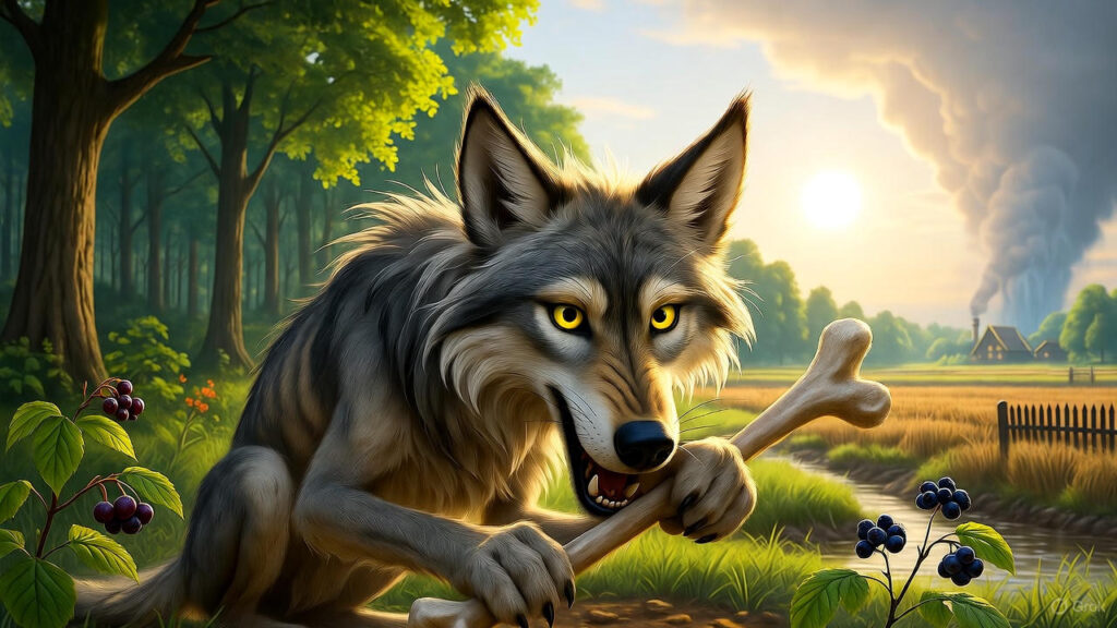 The Hungry Wolf in the Famine-Struck Forest